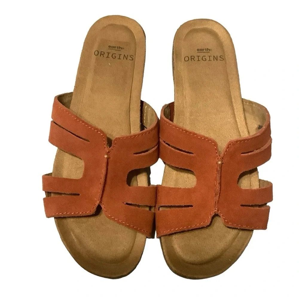 Earth Origins Paprika Red Luna Comfort Slide Sandals‎ size 6